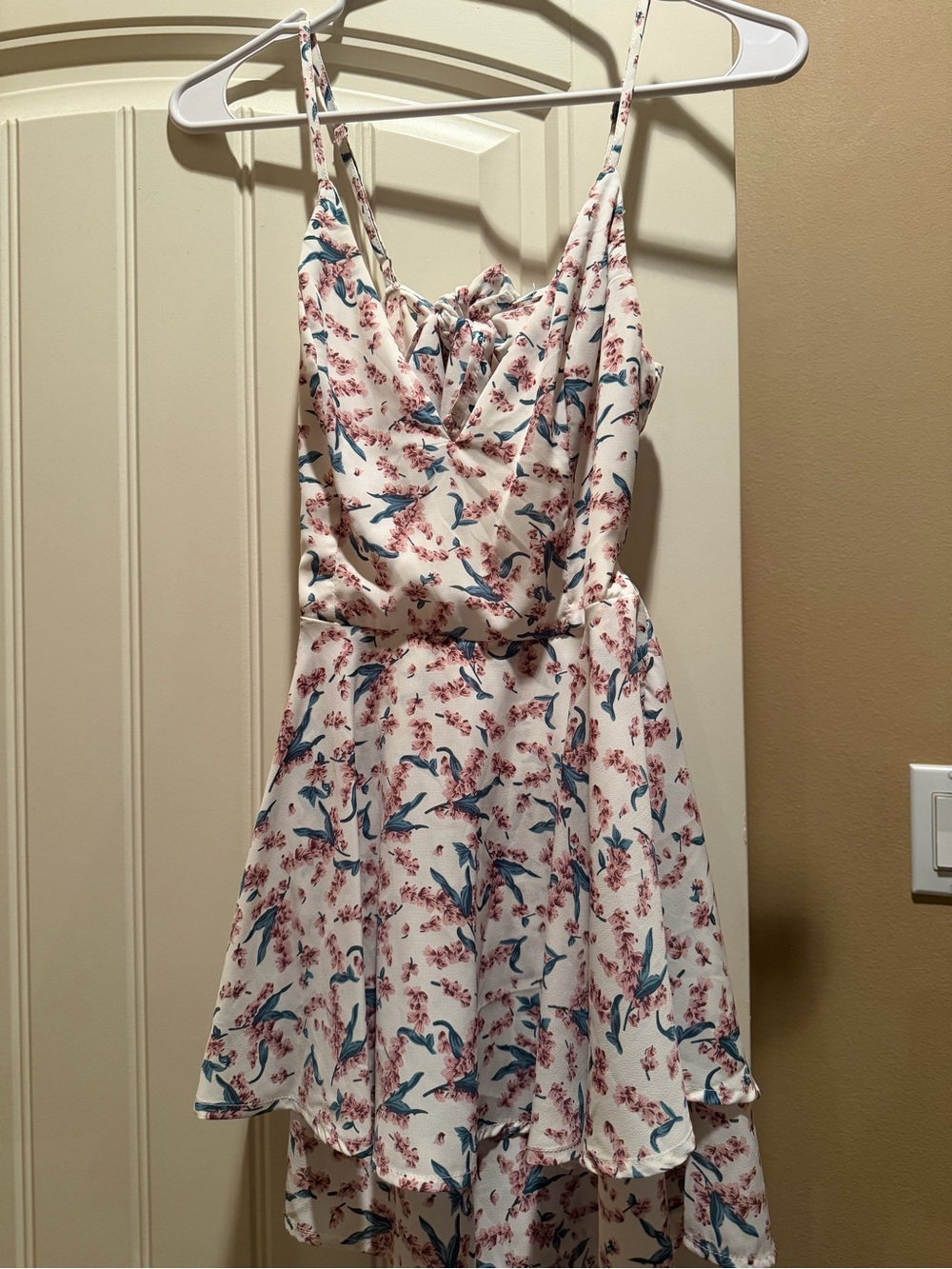 Cream Floral & Blue Bird Romper
